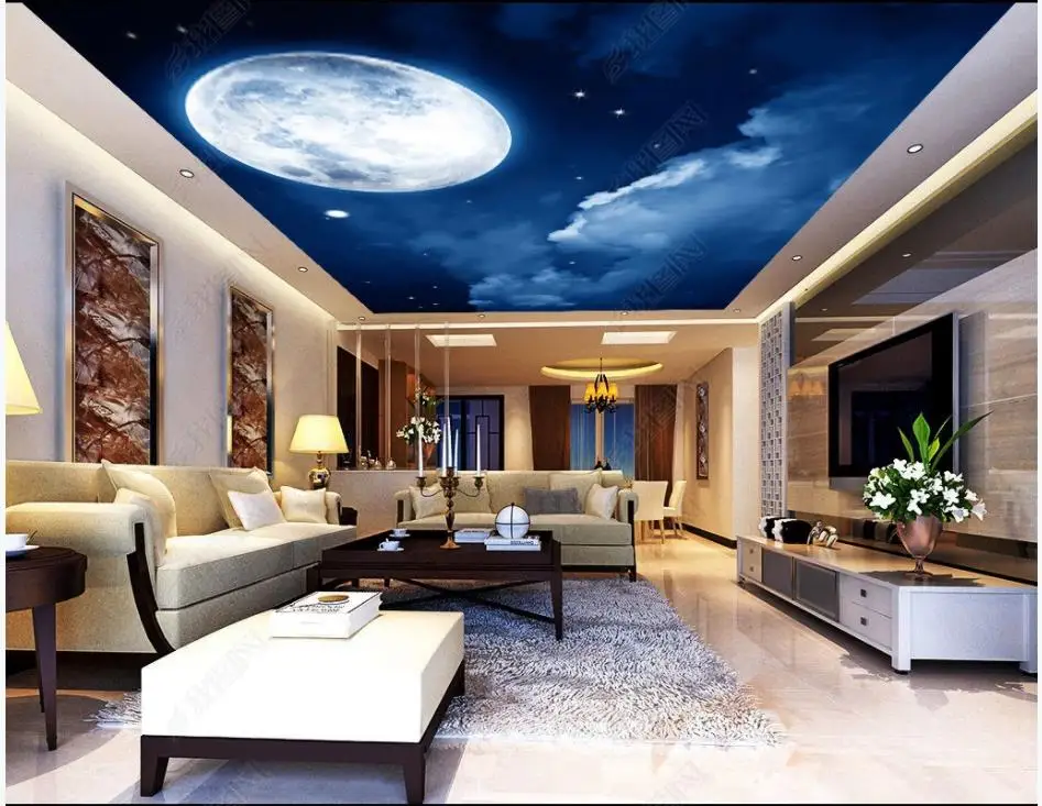 Custom photo wallpapers 3d ceiling murals wallpaper for walls 3 d Moon night blank cloud zenith mural wall paper home decor |