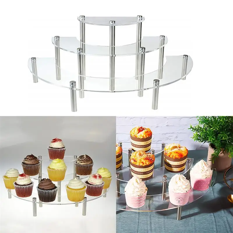 3 яруса подставка для кексов витрины тортов на вечерние десертов рождественской