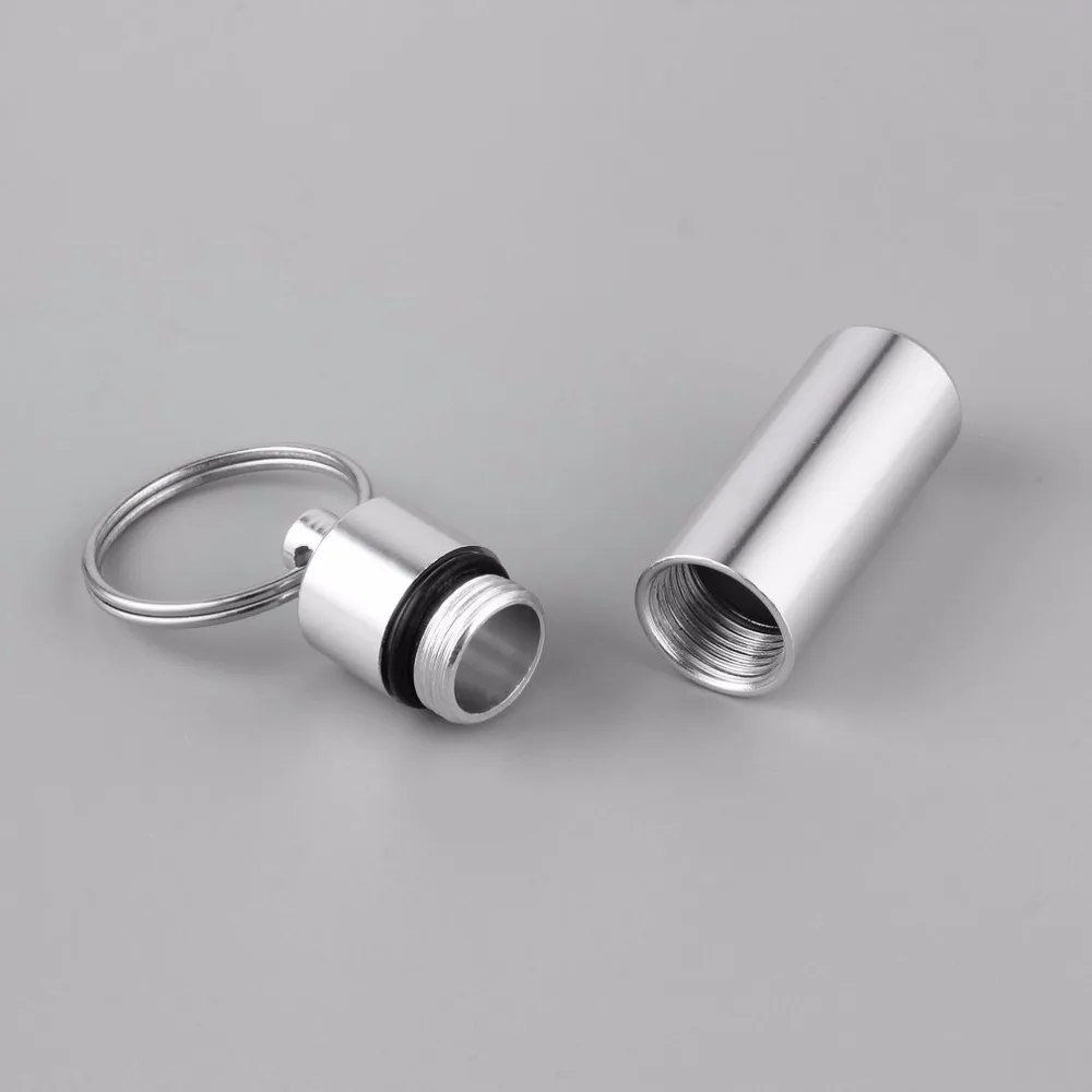 1 шт. водонепроницаемый серебристый алюминиевый мини контейнер для