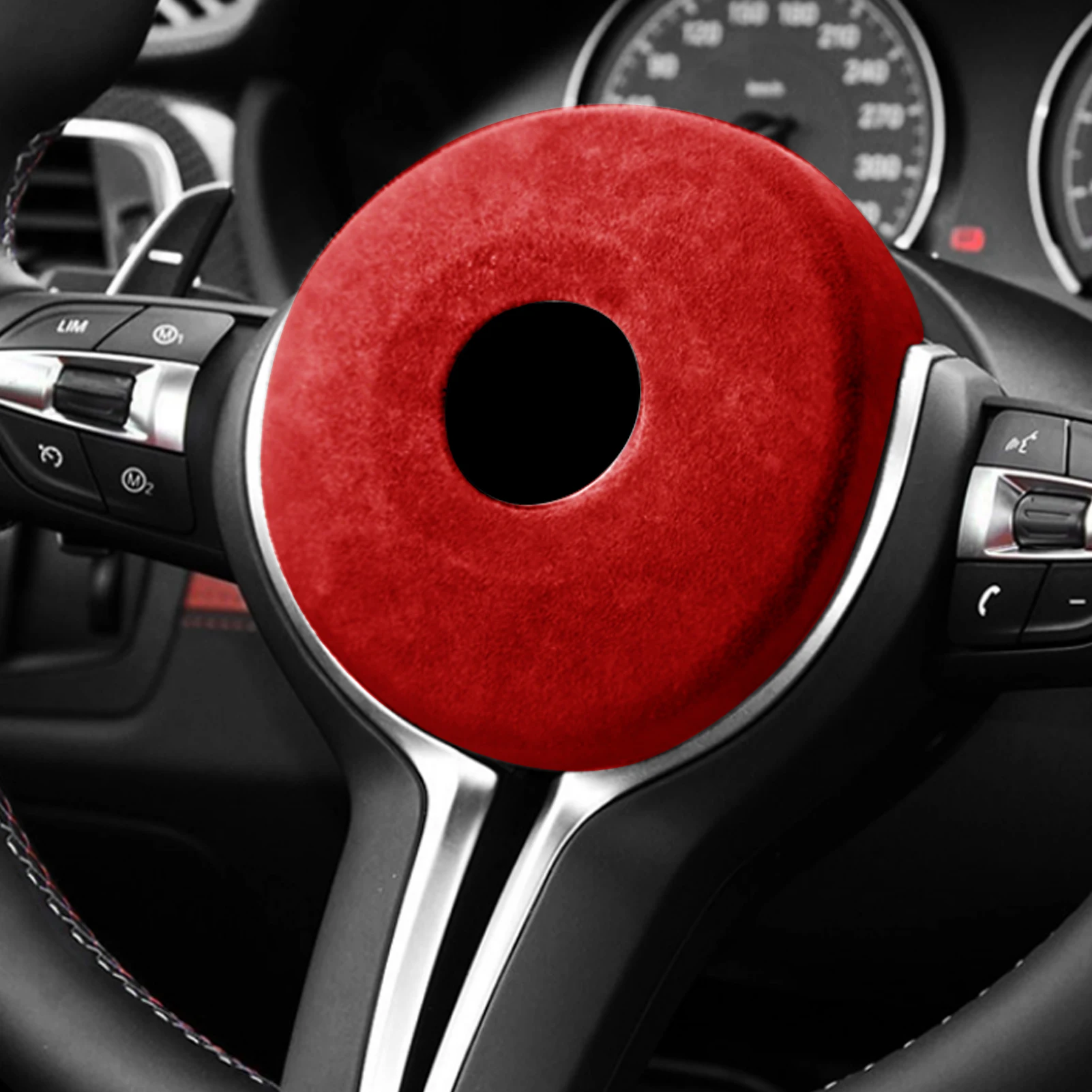 

Suede Car Steering Wheel Center Cover Trim Styling Sticker For BMW 1/2/3/4/5/6 series X5/F15 X6/F16 2013-2019