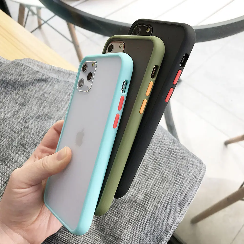 Мятный Гибридный простой матовый бампер чехол для телефона для Iphone 11 Pro Max Xr Xs Max 6s 8 7 Plus противоударный Мягкий ТПУ силиконовый прозрачный чехол