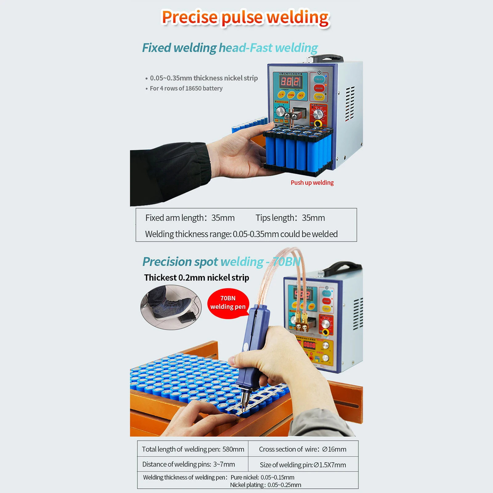 

SUNKKO 769D 3.2KW Spot Welder Machine Automatic Pulse 18650 Battery Welding Machine With A High Power Spot Welding Pen