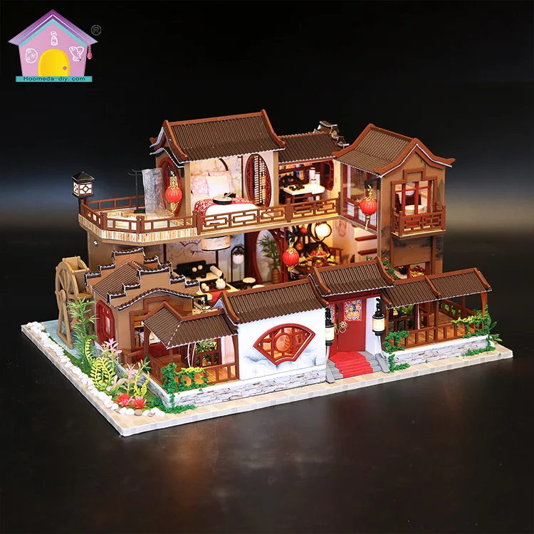 

SOURCE Factory Hoomeda-DIY DIY Cabin Building Model Creative Custom Gift Chinese Style Datang Ancient Town Handmade DIY