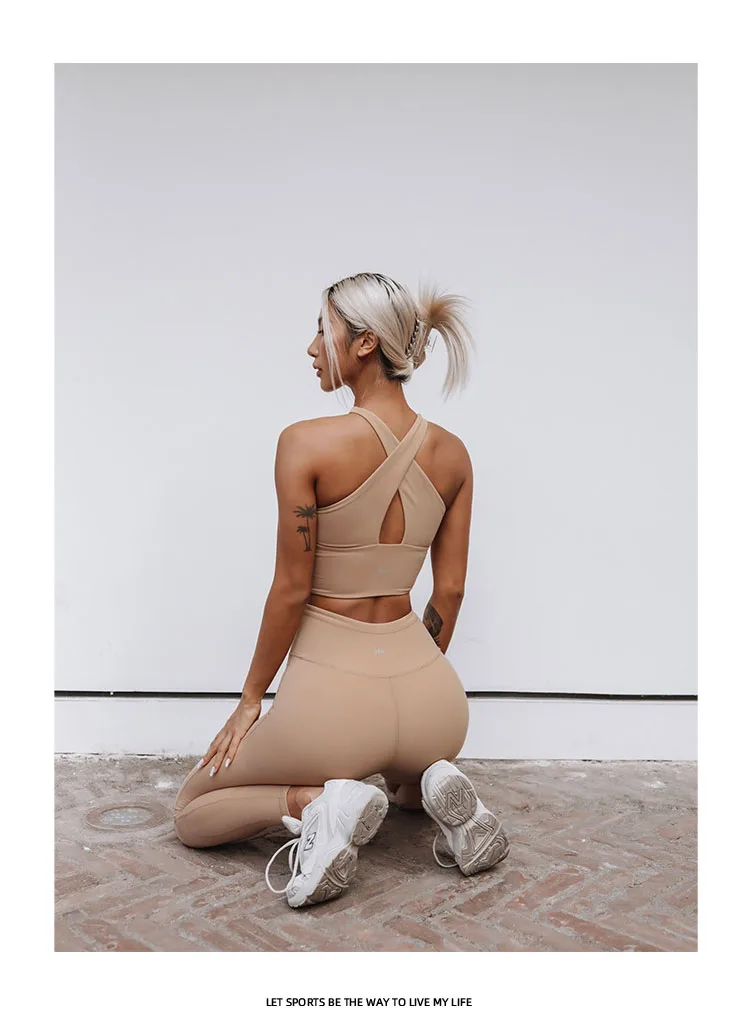 

Women Sports Bra Sexy Back Strap Cross Yoga Bras Push Up Female Seamless Underwear Running Gym Padded Vest Fitness Sportwears