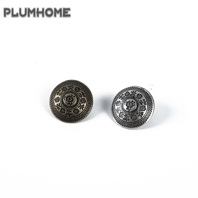 

10pcs Vintage Flower Carved Metal Buttons Retro Round Button Home DIY Handmand Sewing Supplies Accessories for Clothes Garments