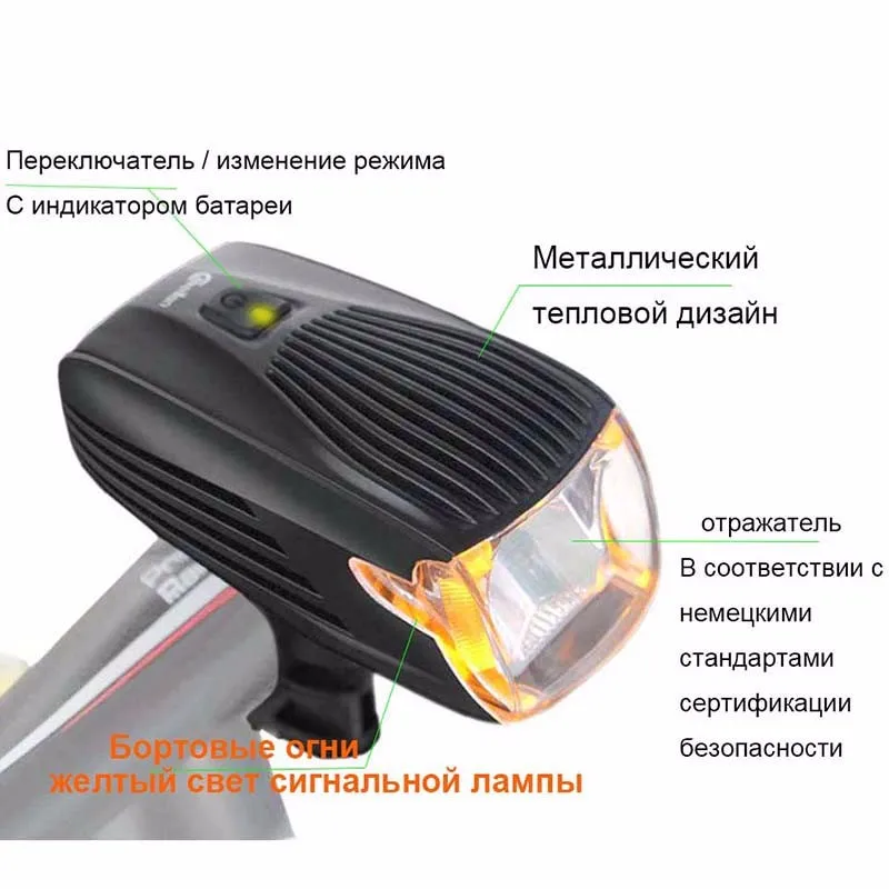 Светодиодный светильник вспышка умный велосипедный набор USB Перезаряжаемый на