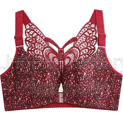 Red leopard Модные, пикантные спортивный бюстгальтер для девочек переходного возраста от Для женщин застежка спереди Бесшовный Бюстгальтер Bralette провода бюстгальтер, женское нижнее белье, чашечки расположены рядом, Прямая поставка - Цвет: Red leopard