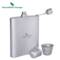 boundless voyage 200ml titanium hip flask sake cup with funnel outdoor camping wine pot liquor bottle alcohol whiskey flagon