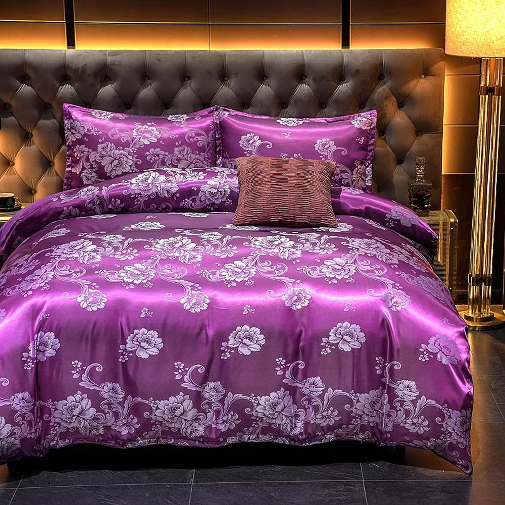 

New Family Jacquard Pillowcase & Duvet Cover Set Home Textile Bedding Set