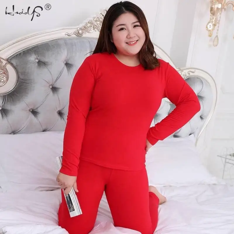 Размера плюс M-5XL теплые комплекты термобелья одежда для сна сексуальное женское