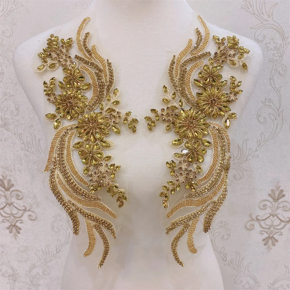 Модные спереди и с украшением в виде кристаллов Свадебные воротник Стразы