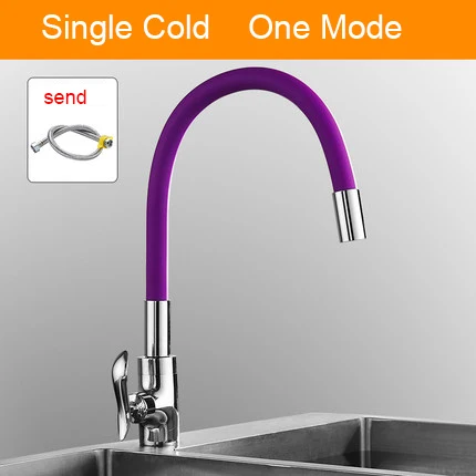 Senlesen Single Cold& Mixer Water Kitchen Faucet Silica Gel Nose Any Direction Rotating Torneira Cozinha Single Handle Tap - Цвет: cold 1-way