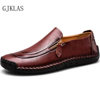 new size 48 leather formal shoes men loafers comfortable low top british men office shoes casual single shoes mens driving shoe