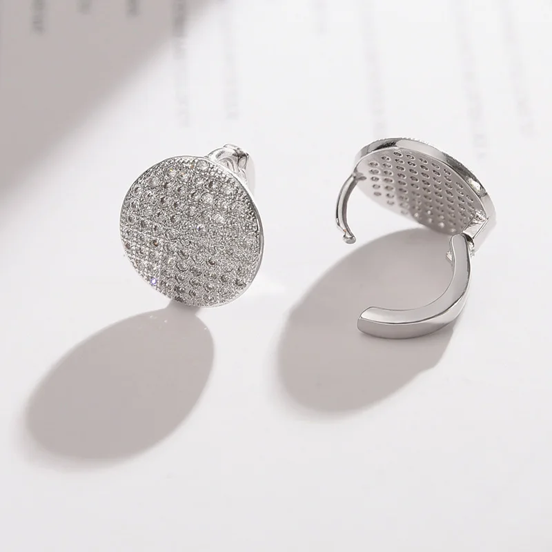 Женские круглые серьги MAIKALE гипоаллергенные золотые микро инкрустированные с