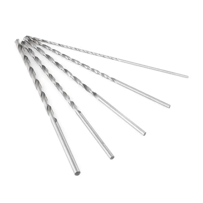 

WSFS Hot 5PCS Extra Long High-speed Steel Drill Bit Sets Straight Shank Twist Drill Bit Tool 2-5mm for Wood