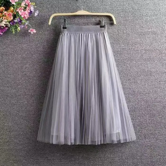 

Gauze skirt pleated skirt for women
