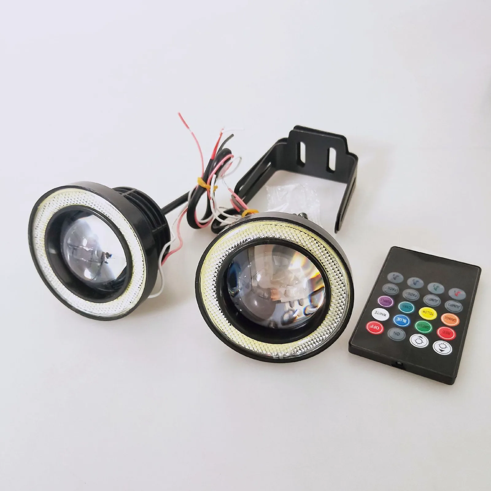 

W/ Green Fog Lamps 12V DC RGB Accessories Angel Eyes Changeable Halo Rings