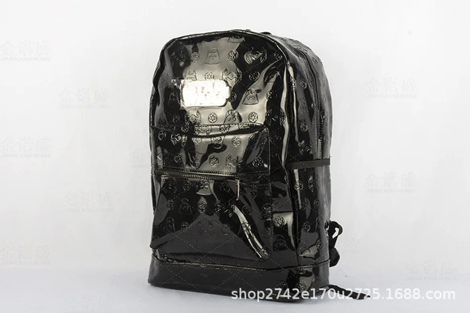 Star War Black Fashion Anime PU Backpacks Soft Leather School Backpack Casual Bags Student Travel Knapsack Unisex New