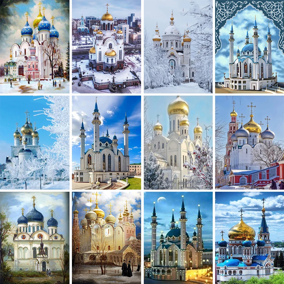 Набор для алмазной вышивки Замок картина 5D сделай сам с пейзажем вышивка