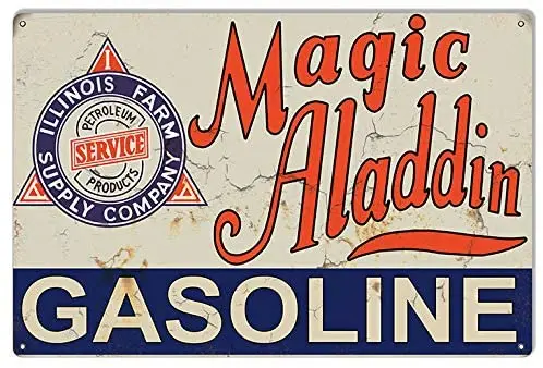 

ArtFuzz Magic Aladdin Gasoline Reproduction Vintage Large Metal Sign 12x16