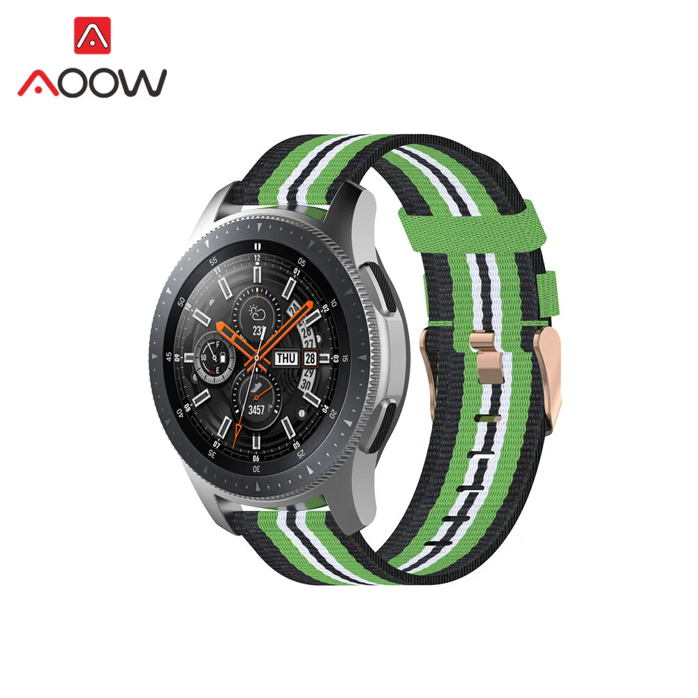 Ремешок нейлоновый для Samsung Galaxy Watch Active 2 брезентовый браслет Huawei GT Huami Amazfit 18 мм 20 22