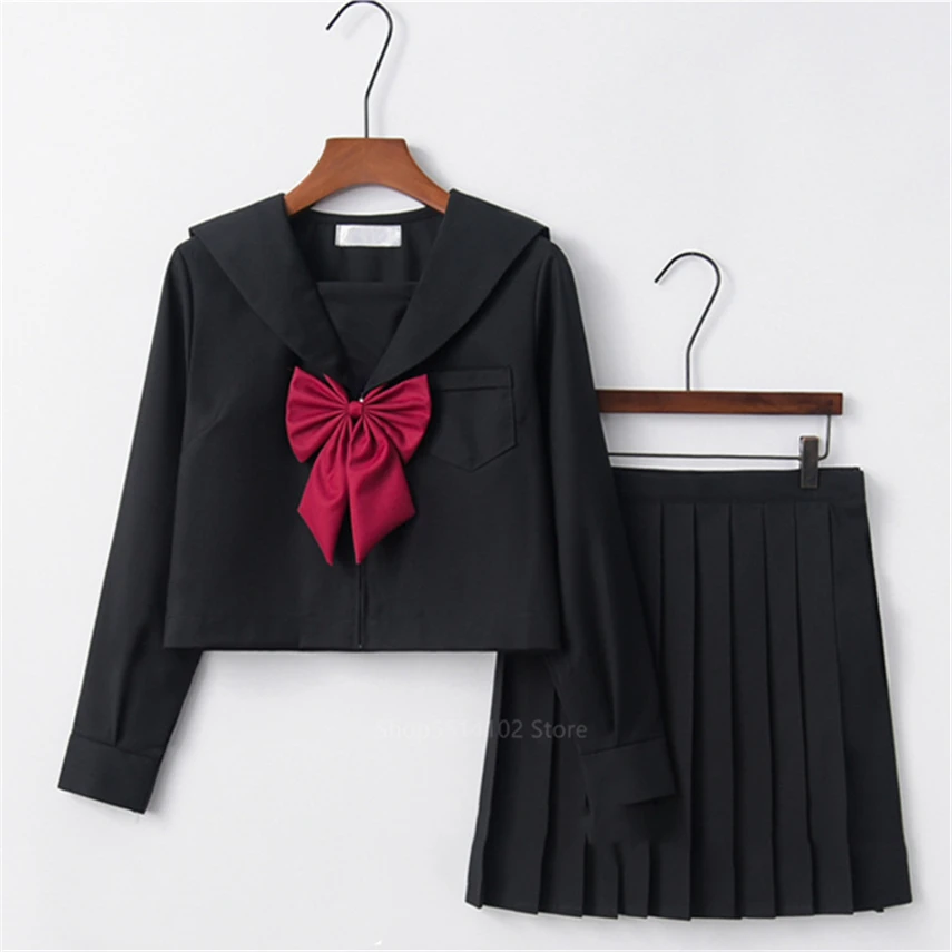 Японская школьная форма Kansai Bad Black костюм для студентов JK Kawaii топ с матросским