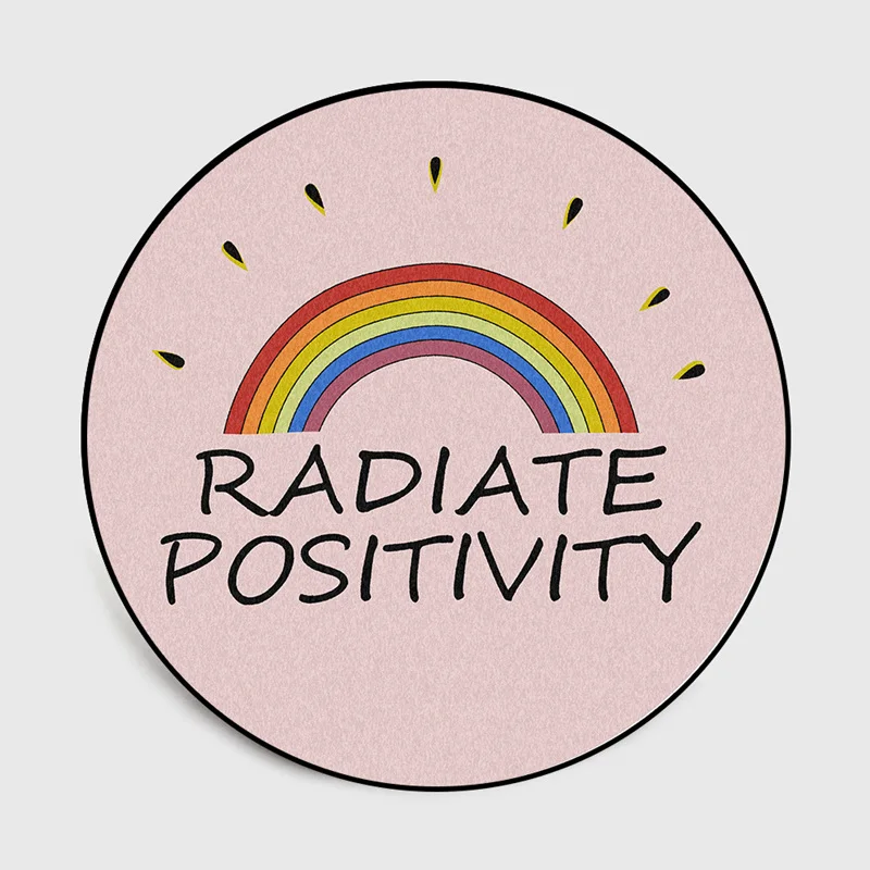 Мультяшный Радужный Детский круглый коврик розовый декоративный милый