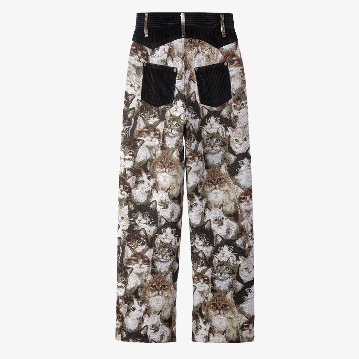 

Cute Cartoon Print Casual Pants Splicing High Waist Fashion Women Trousers 2021 Spring New Contrast Street Straight Pants Ee13