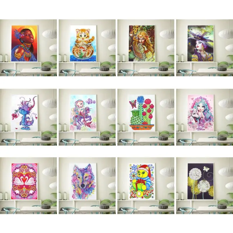 Животное девушка 5D специальная форма алмазная живопись вышивка рукоделие