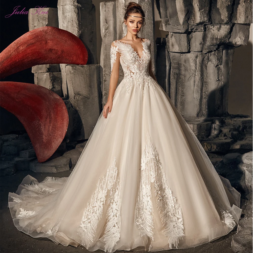 Новое поступление 2020 уникальные красивые свадебные платья трапеции с