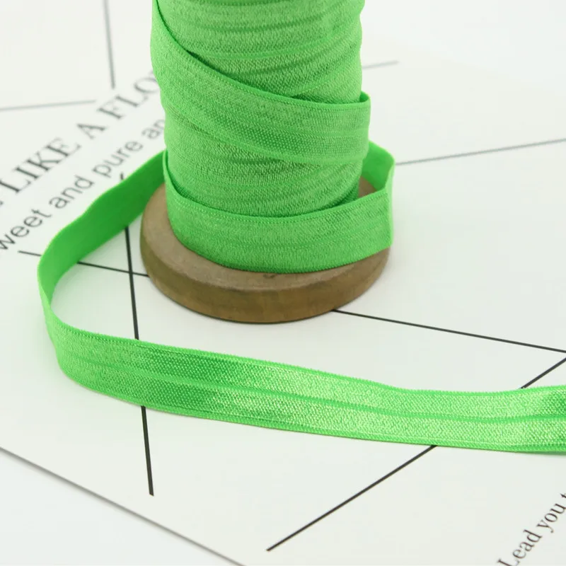 Green579 50 ярдов Meetee 15 мм полиэфирная одноцветная эластичная лента нейлоновая тесьма DIY Edge band Йога пояс резинка аксессуары для волос RC324 - Цвет: Green579