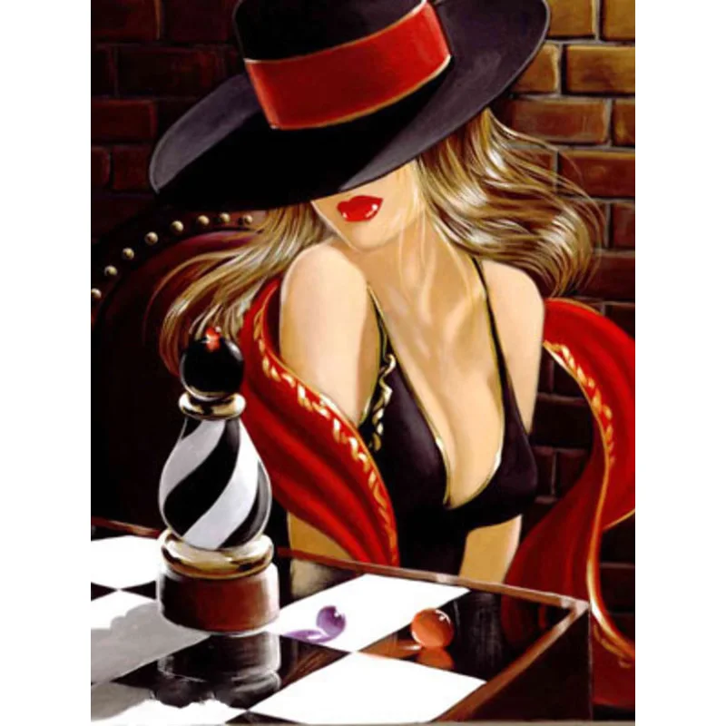 

5d diamond mosaic Diamond painting cross stitch cool sexy lady with red lip fashion crystal painting rhinestone