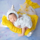 5 шт.компл. детская шапка + подушка + комбинезон + туфли + Головные уборы фон для фотографирования новорожденных с изображением опора