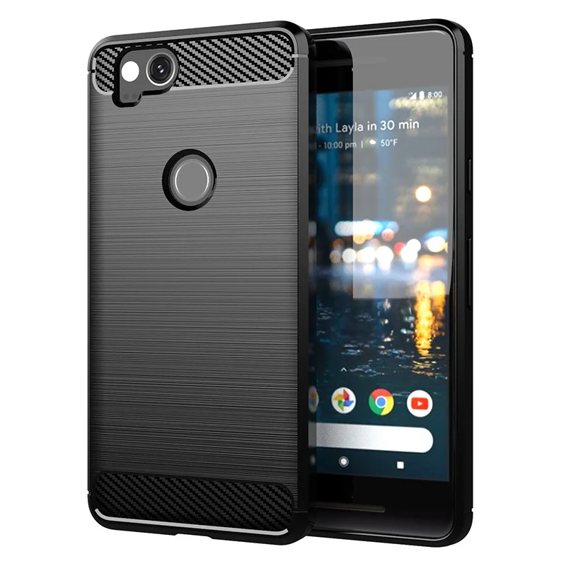 Для Google Pixel 2 2XL чехол из углеродного волокна противоударный для телефона защитный
