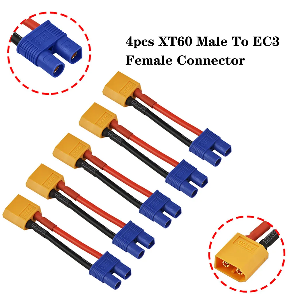 5 шт. XT60 штекер гнездо EC3 разъем адаптера провод 14awg для батареи RC Lipo сильная