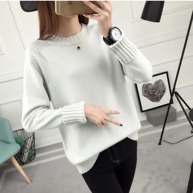 Winter Warm Green Loose Pullover Women Knitted Sweater Fall Ladies Elegant Slim Korean Sweaters Autumn Female Knitwear Tops | Женская