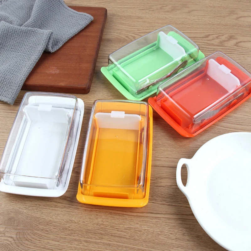 

Butter Container Cheese Server Sealing Storage Keeper Tray with Lid Kitchen Dinnerware for Cutting Food Butter Box