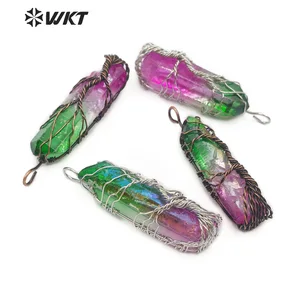 WT-P1469 Natural Stone Pendant Aura quar tz Spirit Point Mix Color Tree of Life Wire Wrap Pendant Woman Fashion Jewelry WT-P1469 Natural Stone Pendant Aura quar tz Spirit Point Mix Color Tree of Life Wire Wrap Pendant Woman Fashion Jewelry