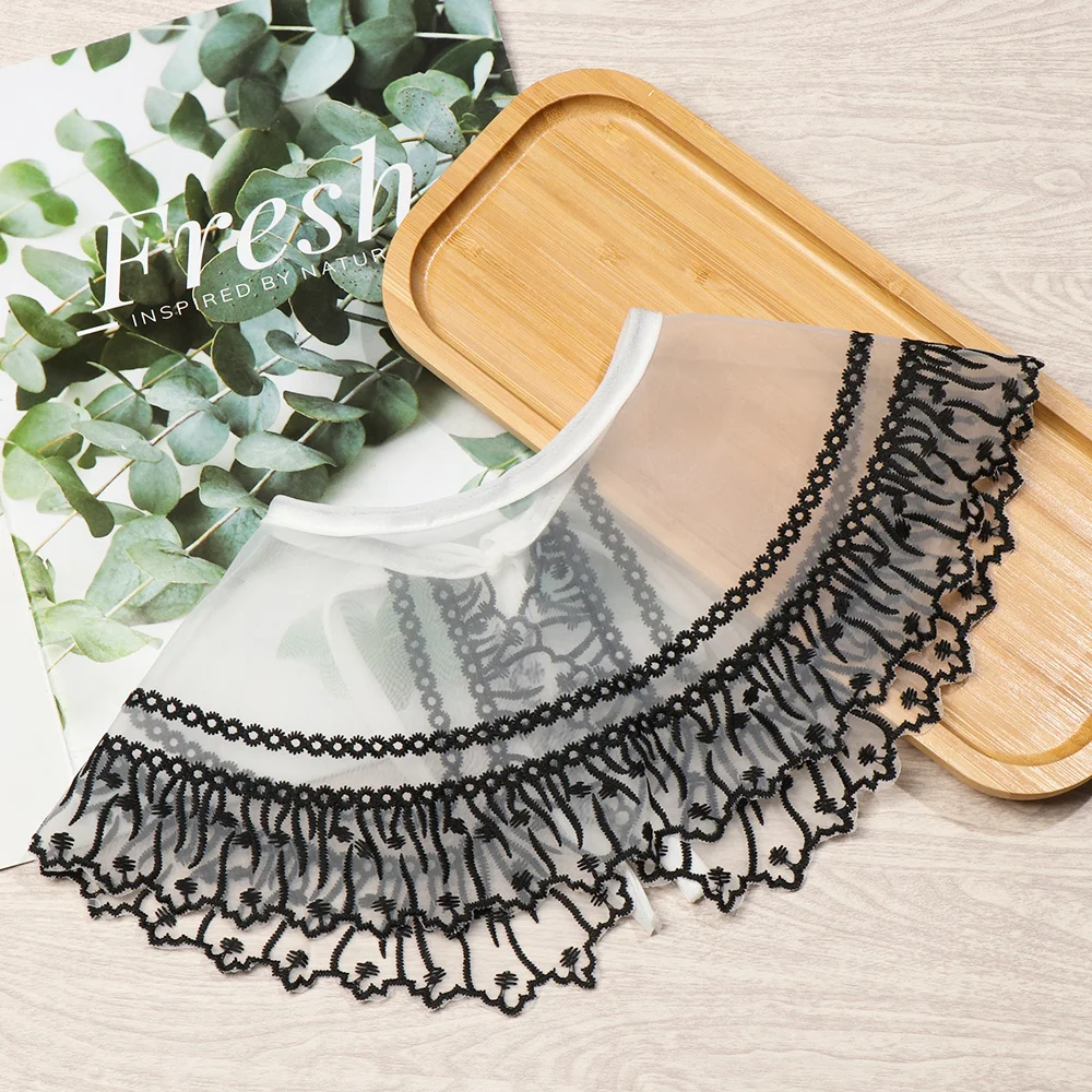 

Classic Black White Collar Shirt Fake Collar Lace Vintage Detachable Lapel Blouse False Collar Lapel Women Clothes Accessories