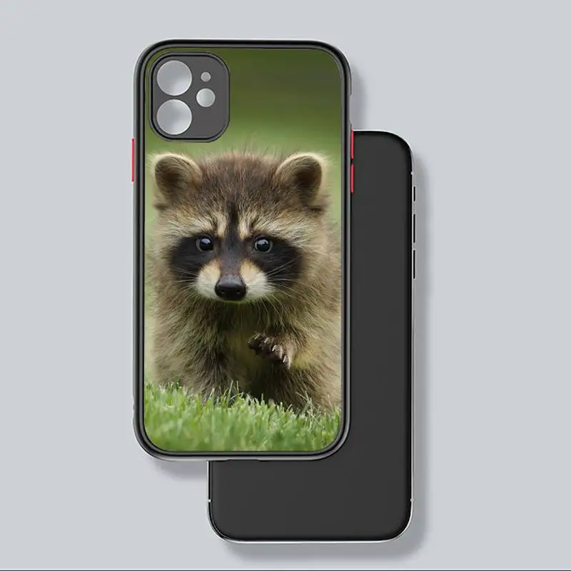 

animal Raccoon Phone Case For iphone 12 11 8 7 plus mini x xs xr pro max matte transparent cover