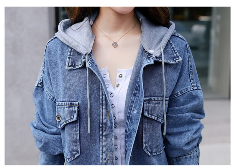 

#3165 Spring Jacket Women Loose Bat Sleeved Windbreaker Long Denim Jacket Plus Size 4XL 5XL Casual Blue Overcoat Jeans Female