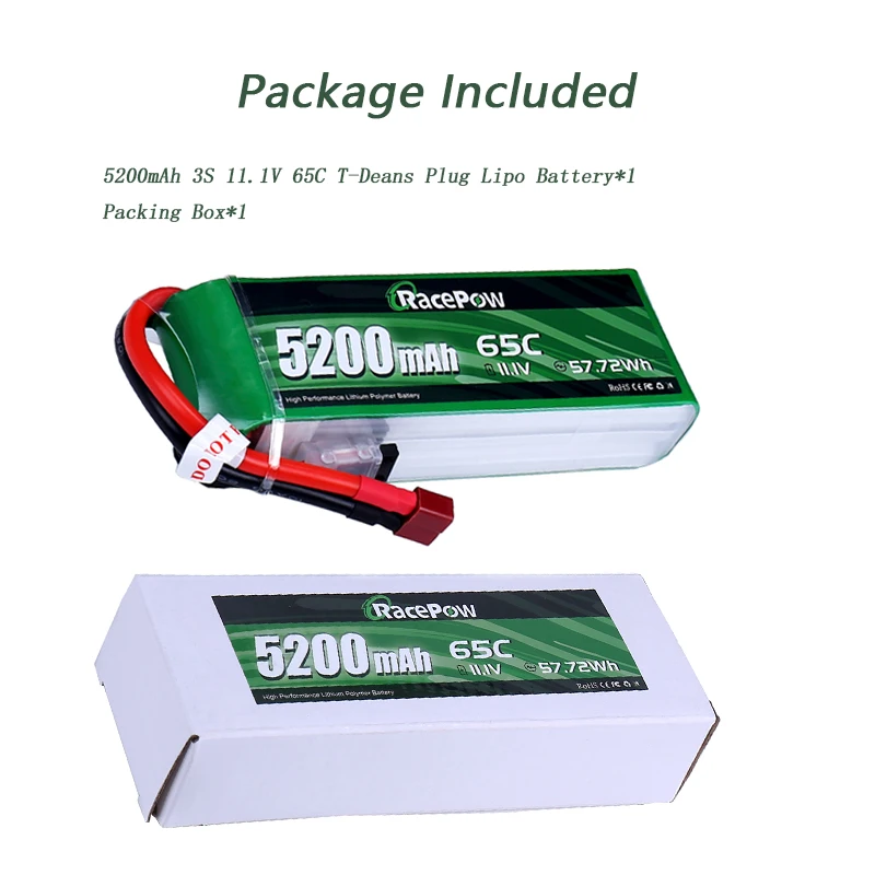 racepow 111 v 65c 5200mah 3s rc lipo батарея с t deans разъем мя