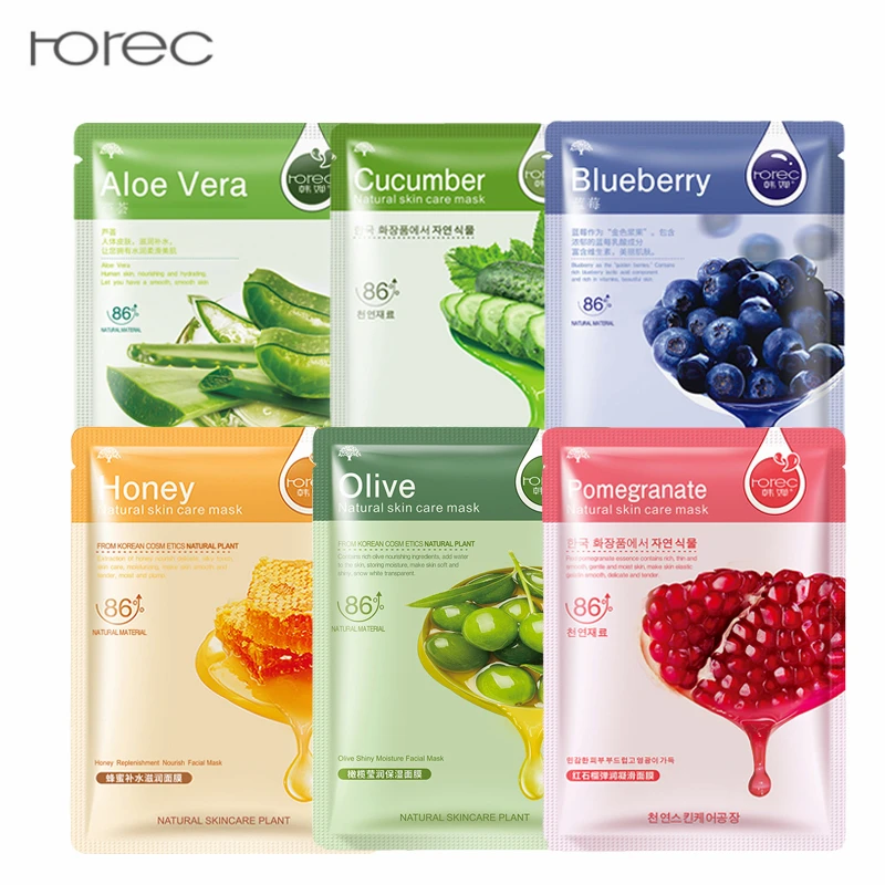 Horec 30 шт. маска для лица Уход за кожей лист черника алоэ оливковый мед красный