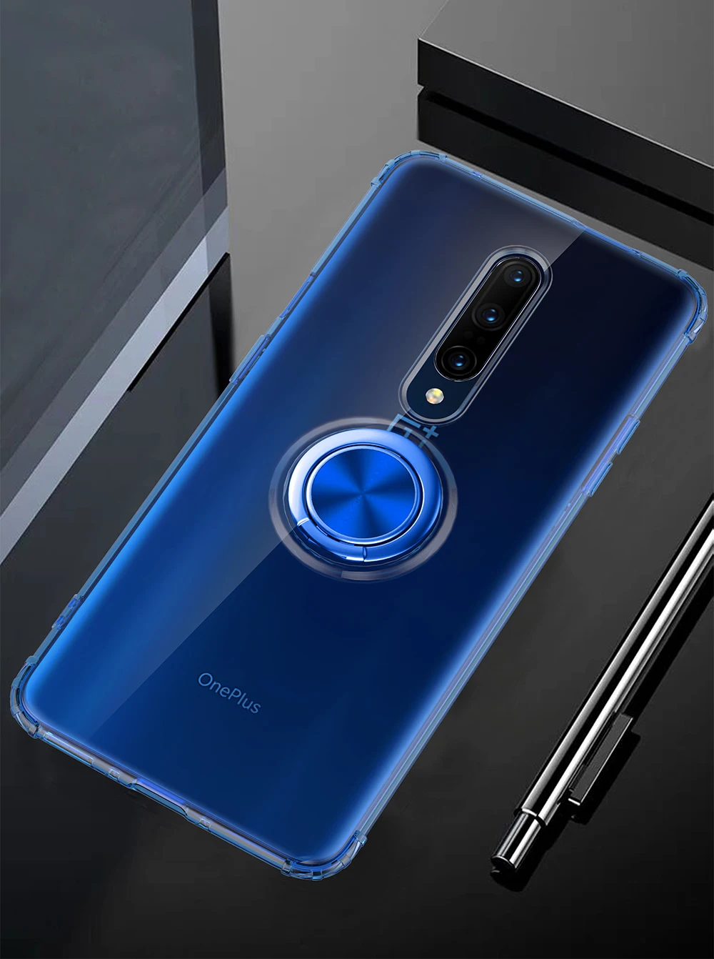 Для Oneplus 7 Pro прозрачный чехол TPU задняя крышка для Oneplus 7 Pro 6T полная задняя крышка чехол магнитный автомобильный держатель пресс-кольцо Capa