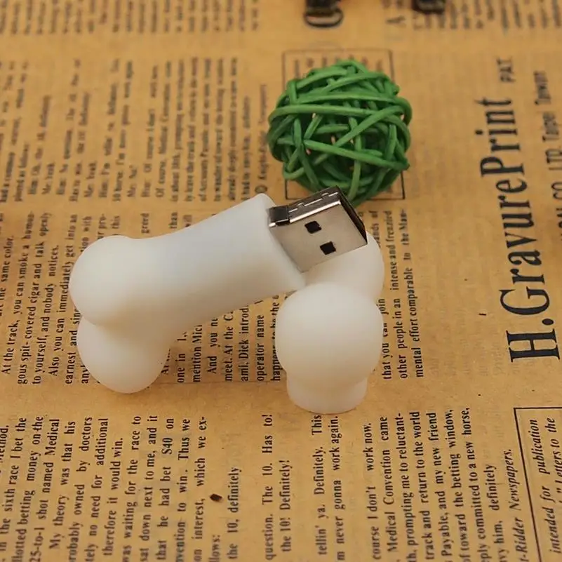 USB флеш накопитель с изображением милой собаки кости 128 Мб 32 ГБ 64 флешка внешний