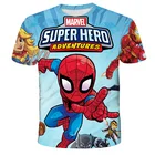 Новинка 2021, футболка Spidermn для детей, забавная Повседневная модная футболка с супер героями, летняя детская одежда для мальчиков и девочек, крутая футболка, топы, футболки