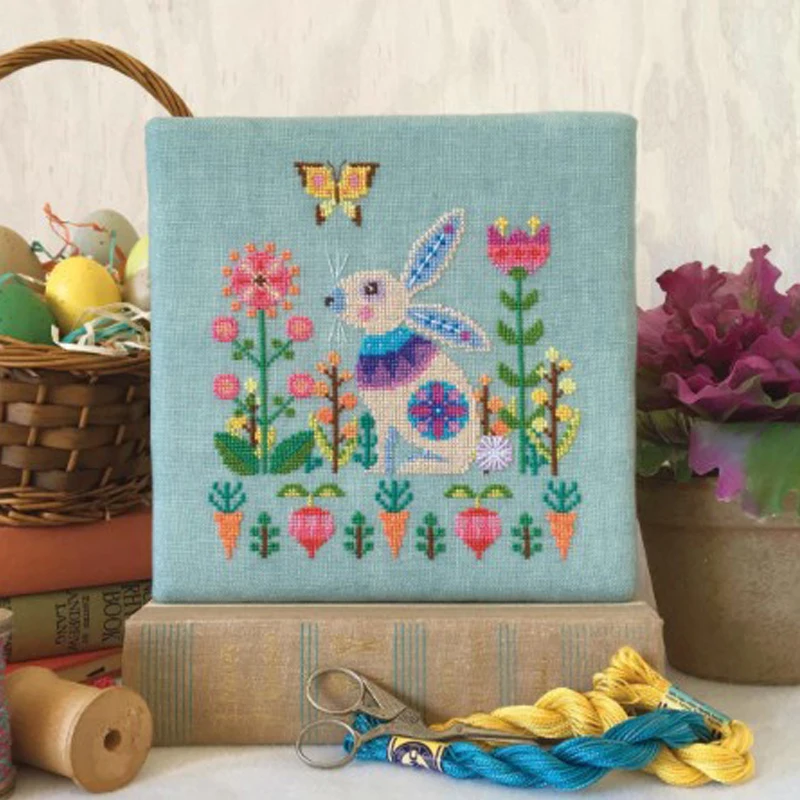 Золотая коллекция Набор для вышивки крестиком цветочный сад Кролик и морковка