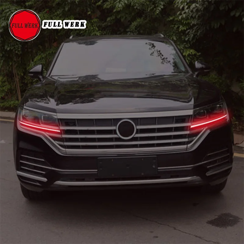 1 пара ТПУ Автомобильная Повседневная световая пленка для фары клейкая пленка для изменения цвета крышка полосы для Touareg 19 фара украшение пленка аксессуары