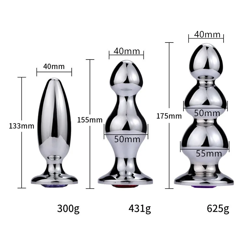 New Super large size huge aluminium alloy jewel crystal anal beads butt plug ball insert SM sex toy men and women adult products | Красота и