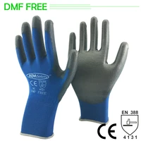 24 pieces12 pairs pu palm coated knitted nylon cotton safety glove ce certificated mechanic protective working gloves